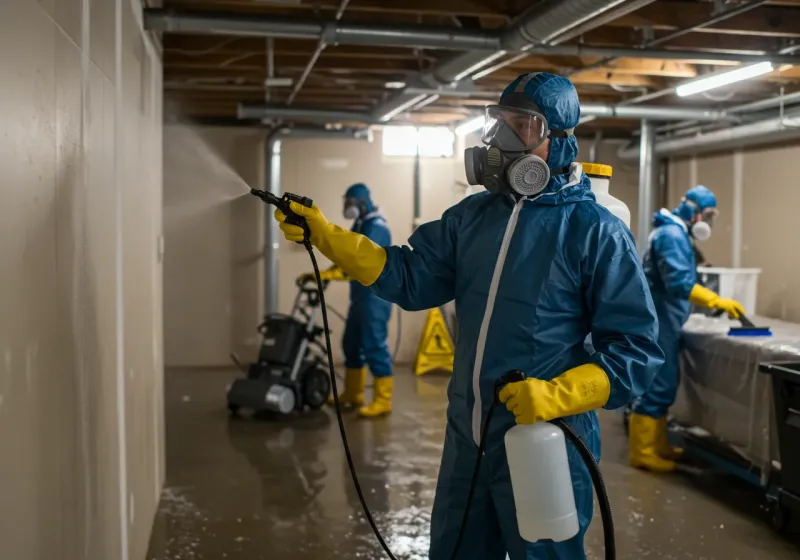 Basement Sanitization and Antimicrobial Treatment process in Penn Hills, PA