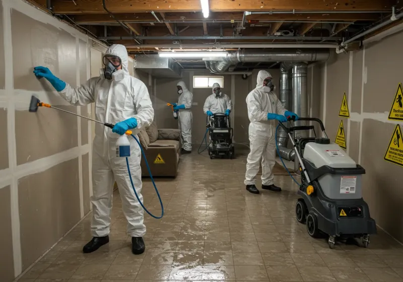 Basement Moisture Removal and Structural Drying process in Penn Hills, PA